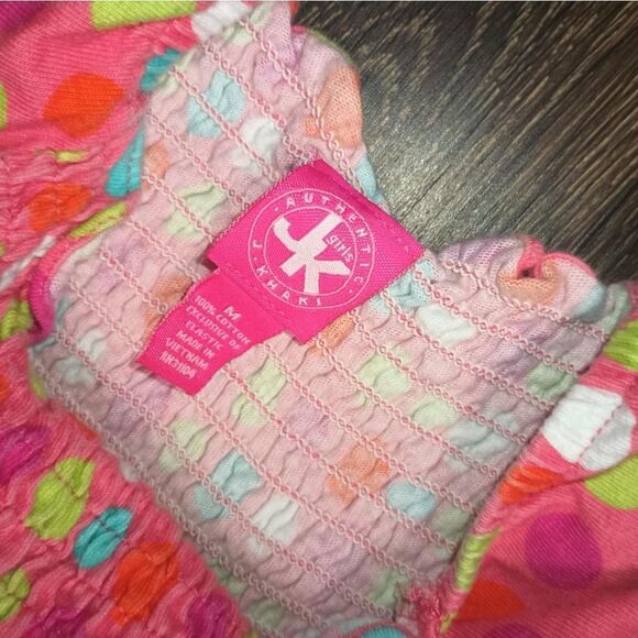 JK Polka Dot Cotton Dress Girls Sz M Pink Multi Color Authentic J Khaki - Picture 4 of 4
